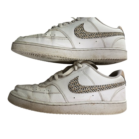 Nike Shoes - NIKE Womens Court Vision Low Size 11 White Leopard print swoosh DD9665-100 Shoes